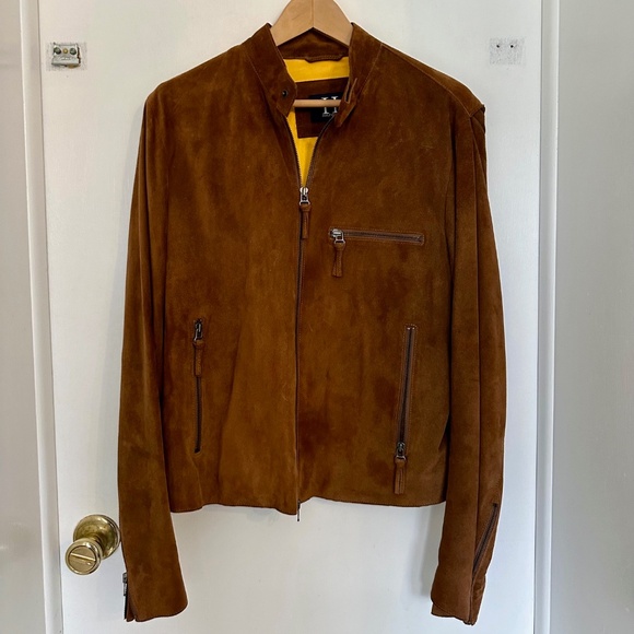 Mens Tommy Hilfiger tan suede jacket (small) - Picture 1 of 4